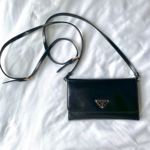 Prada Saffiano and leather wallet